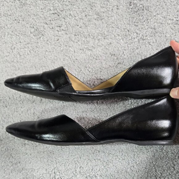 Naturalizer Tennessee Black Half D'Orsay Faux Leather Pointed Toe Flats Capsule - Picture 8 of 11